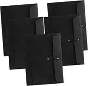 Tofficu 5pcs Paper Envelopes A4 Letter Size Black Card Document Bag Reusable File Envelopes for Mail Business