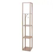 LED Floor Lamp with Storage Shelf Brown