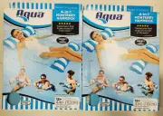 2 Pk: Aqua Inflatable Monterey 4 In 1 Hammock Pool Float Blue/White (6309) R8P2b