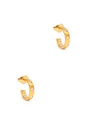 Kate Spade New York Set In Stone Embellished Hoop Earrings - Gold - One Size One Size