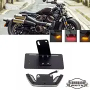 For Harley Sportster S RH1250S Side Number Plate w/ LED Turn Signal Brake Light