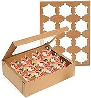 10-Set Cupcake Boxes Hold 12 Standard Cupcakes, Kraft Cupcake Containers with Window, Cupcake Carrier, 120Pcs, Food Grade Cupcake Holder for Cookie, Macaron, for Holiday, Parties, Birthday Gift Giving