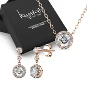 Boxed Sacred Circle Jewellery Set embellished with Crystal from SWAROVSKI® in Rose Gold