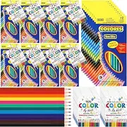 Tenceur 24 Pcs Class Back to School Gift for Students Colored Pencils Bulk with Cards 12 Colors 288 Count Pre sharpened Color Pencils School Supplies for Kids Boys Girls Classroom