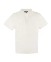 open-collar linen polo shirt S,XL,L,M,XXXL,XXL white