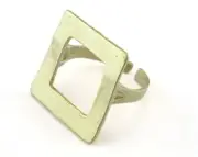 Square Ring Adjustable Raw brass (21mm 11US inner size) 3266