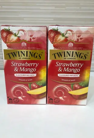 **愛洛奇**英國 TWININGS 唐寧茶 草莓芒果茶 ( 2g×25入 )