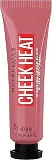 MAYBELLINE Cheek Heat Blush, Blush, Gel Formula, Water-Based Colour Pigments, Glossy Finish, 15 Nude Burn, 10 ml (Pack of 1)