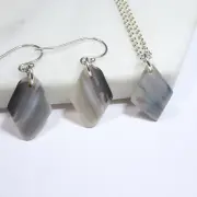 AUSTRALIAN Mintabie OPAL Necklace Earrings Set Sterling Silver 925 Opal Jewelry