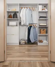 BASEL WALK IN WARDROBE KIT - WHITE - SLIM - PULL BRASS