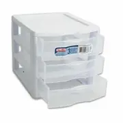 Compact & Clear Organizer Mini 3 Drawer Stores Cosmetics & School Items - 2 Pack