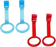 SECFOU 4pcs Crib Pull Rings for Newborns Bed Stand up Rings Mobile for Cribs Safe Infants Learning to Stand Bed Accessory Zip Ties