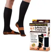 2 PAIRS Miracle Copper Compression Socks Size L/XL by As Seen on TV