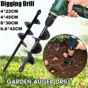 4SIZE Earth Auger Drill Bit Garden Planting Bulb Planter Spiral Hole Digger Tool