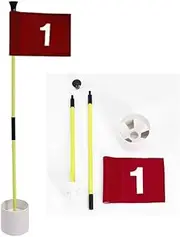 Portable 2-Section Design Mini Golf Hole Flag Set, Putting Green Flag for Backyard 3 Feet Golf Pin Flag Hole Cup Set