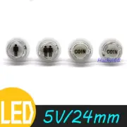 4 Pcs 24mm Arcade LED Push Buttons illuminated COIN 1P 2P PAUSE JAMMA MAME DIY