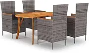 5 Piece Garden Dining Set Grey,Outdoor Furniture Sets-3072018