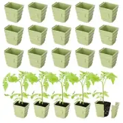 Green Bazzar Seed Starter Tray Pieces Square 2.3'' Pots Reusable Gardening 20