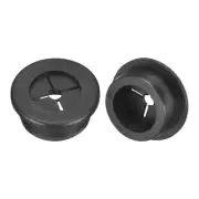 2 Pack Cable Cord Grommet, 1 Inch Desk Grommet Flexible Rubber Grommets, Black