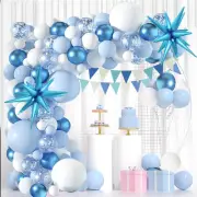 Blue and White Balloons Arch KitsBlue Winter Wonderland Balloons Garland Kit ...