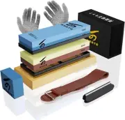 Knife Sharpening Stone Set, KERYE Professional Japanese Whetstone Knife Sharpene