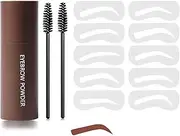 Eyebrow Stencil Kit - Eyebrow Stamp Stencil Shaping Kit - 3 in 1 Eyebrow Stencils with 10 Reusable Templates, 2 Brushes - Reusable Eyebrow Definer for Natural Brow Makeup