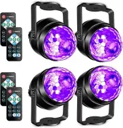Black Light for Glow Party, 6W UV LED Disco Ball Strobe Lights for Dark Party Su