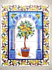 24" x 30" Ceramic tile art Mosaic wall mural Lemon Tree BACKSPLAH