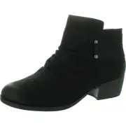 Clarks Womens Black Ruched Ankle Boots 8.5 Wide (C,D,W) BHFO 8611