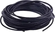 KONMAY 3.0mm Round Real Leather Cord, 10 Yards Matte Black Leather String Cord for Jewelry Making, Necklaces, Bracelets and Crafting