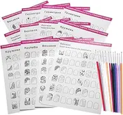 Beginner-friendly Nail Art Practice Kit Includes Liner Pens Templates for Creative Nail Designs