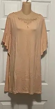La Perla Primula M Short Nightgown Modal Jersey Peach Pink Drape Sleeves