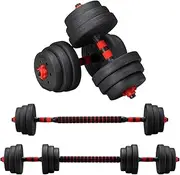 ProPulse Adjustable Dumbbell Set with Connector, Dumbbells Set Used as Barbell, Kettlebells, Push up Stand, Fitness Exercises for Home Gym Suitable Men/Women