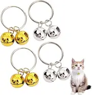 Pet Bells - 4 PCS Dog and Cat Bells, Dog Cat Bells for Collar with Loud Crisp Sound, Metal Bell for Cat Dog, Jingle Bells for Christmas, Festival Party, Decoration, Pet Tracker