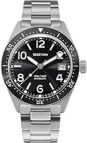 [Sugess] Super LUME x Sapphire Crystal Glass 200m Mechanical Diver Mens Watch S434-2.02, Silver
