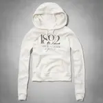 【ABERCROMBIE & FITCH】 --HERITAGE LOGO GRAPHIC HOODIE 女白色連帽--