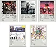 ZIENVE Juice Wrld Album Cover Posters, Set of 6 Print Music Canvas Wall Art Album Cover Posters Aesthetic Room Decor, 20 x 25cm Unframed