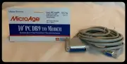10 Foot DB9 Female to DB25 Male AT Serial Modem Cable ASM-10FM Vintage
