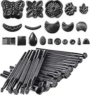 YUENTOEN Leather Stamping Tool Set, 20Pcs Different Shape Stamp Punch Set, Carving Leather Craft Stamp Tool for Craft DIY Working