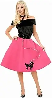 [Charades] Women's Poodle Skirt with Velvet Top and Scarf