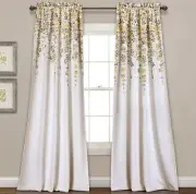 Weeping Flower Room Darkening Window Curtain Panels Yellow/Gray 52X95+2 Set $135