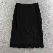 Banana Republic Womens Skirt Black Size 2 Straight Lined Lace Rayon Blend