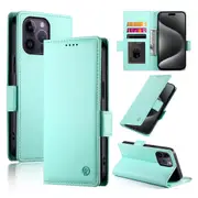 Wallet Case for IPhone 14 Pro Max,Slim Protective Shockproof Case With Card Holder,Premium PU Leather Kickstand-Light Green