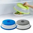 Vented Collapsible Microwave Lid Splatter Proof Food Plate Cover Grip Handle