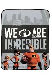 Disney Pixar Incredibles 2 Blanket Plush Fleece Throw Grey 46"x60" Soft Warm New