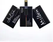 Personalized Credit Card USB Flash Drive, 100 Pack Custom Black Card USB 2.0 Flash Drive, Ideal for Corporate Gifts, Business Events and Promotional Giveaways (128 GB,Without Box)