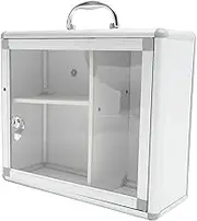 SEWOART Wall Mounted Lockable Medicine Box Durable First Aid Case for Home Use Storage Container for Medications and Valuables Multi Functional Design