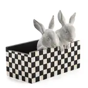 MacKENZIE CHILDS COURTLY CHECK BUNNY PLANTER BNIB