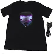 [SUNFECILI] LED T Shirt Bluetooth Programmable APP Control Customizable Patterns Colorful Matrix Funny Glow Shirts S for Party