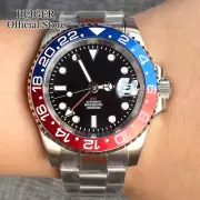 BLIGER 200M Waterproof Sapphire Glass NH34 GMT Mens Diving Watch Polished Strap